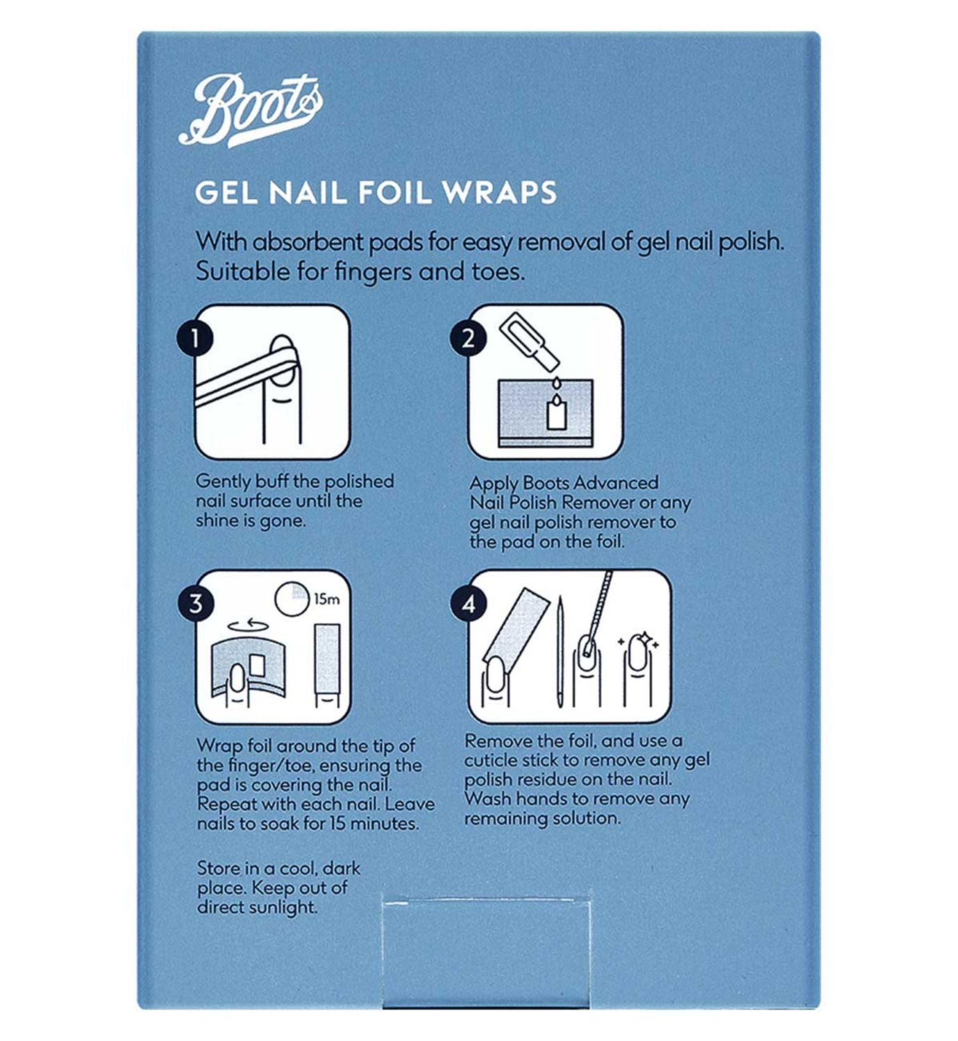 Boots gel nail foil wraps 20 count pack - British product