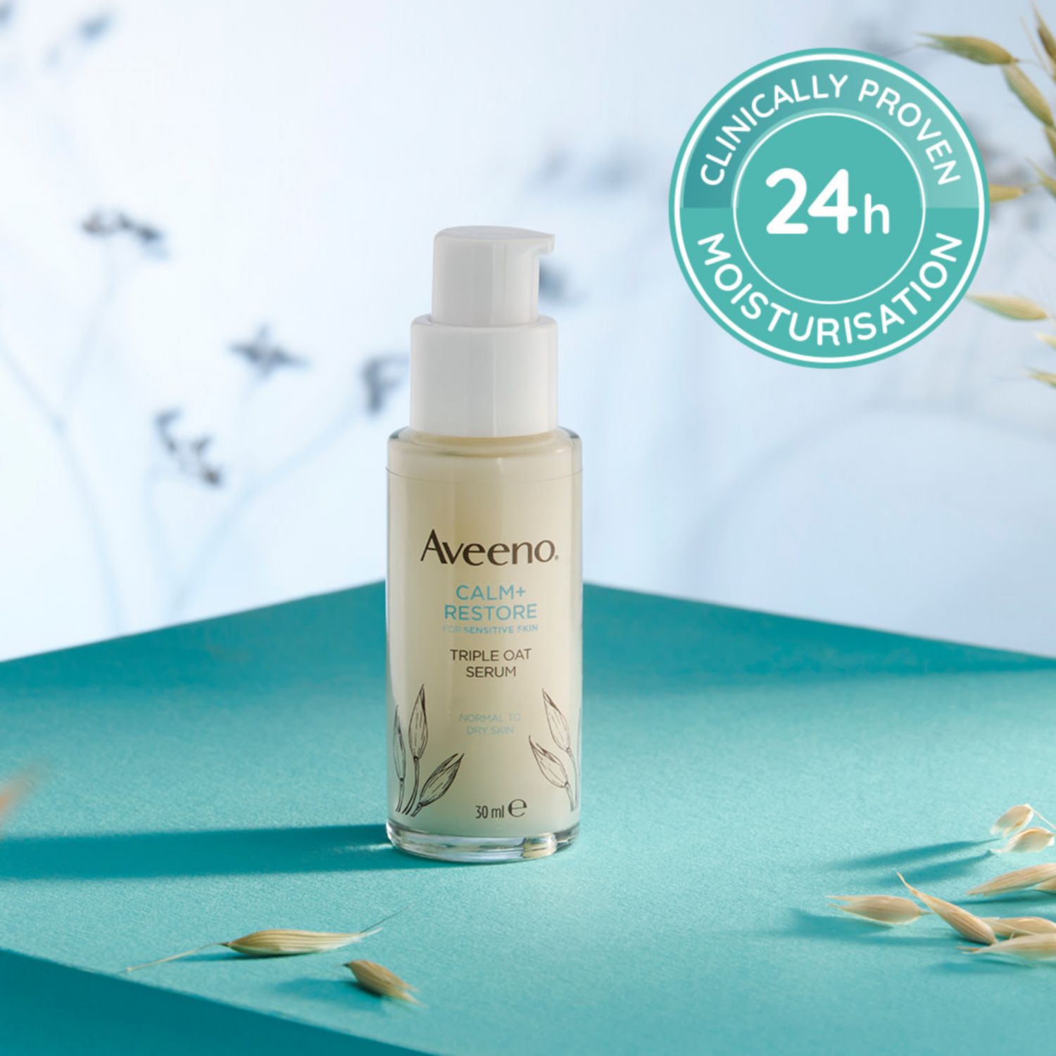 Aveeno Calm Plus Restore serum bottle 30ml - British product