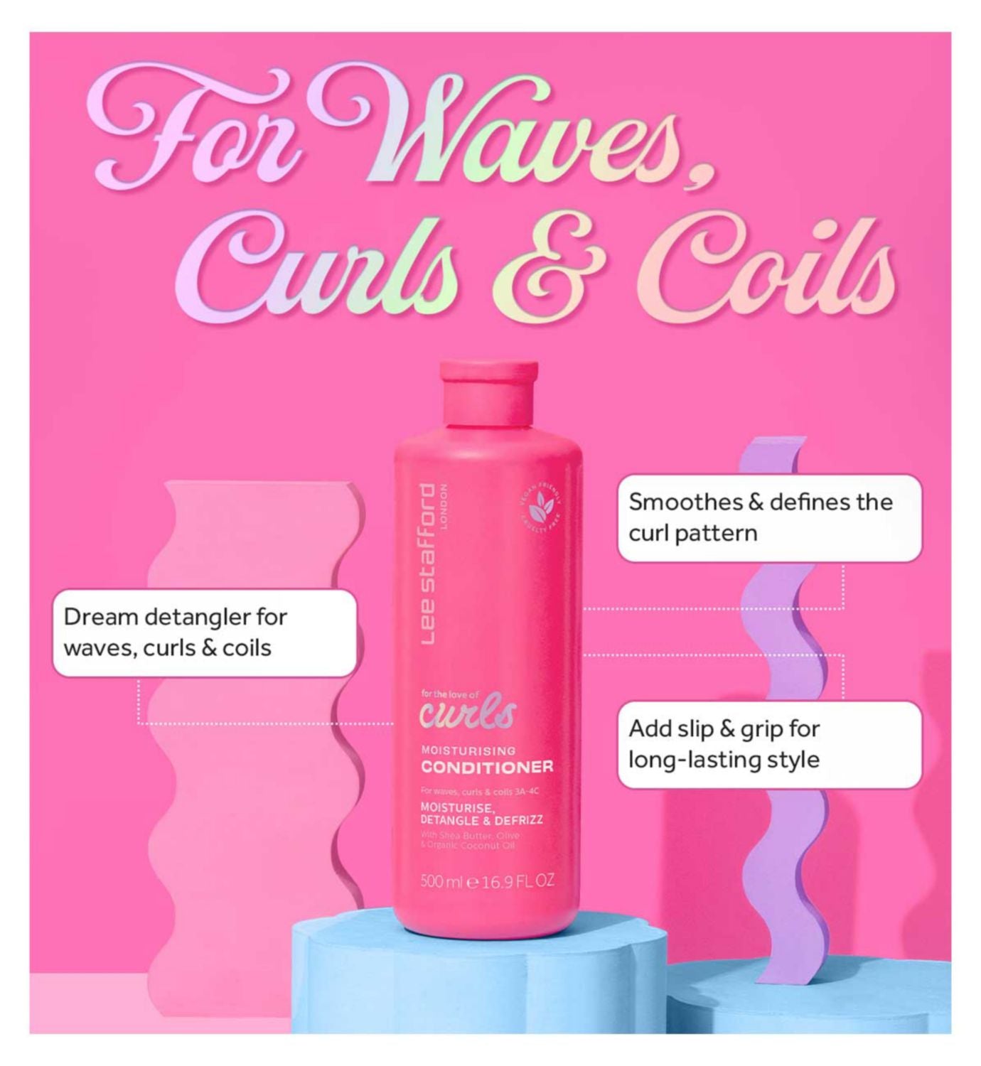 Lee Stafford Curls Moisturising Conditioner 500ml, UK version