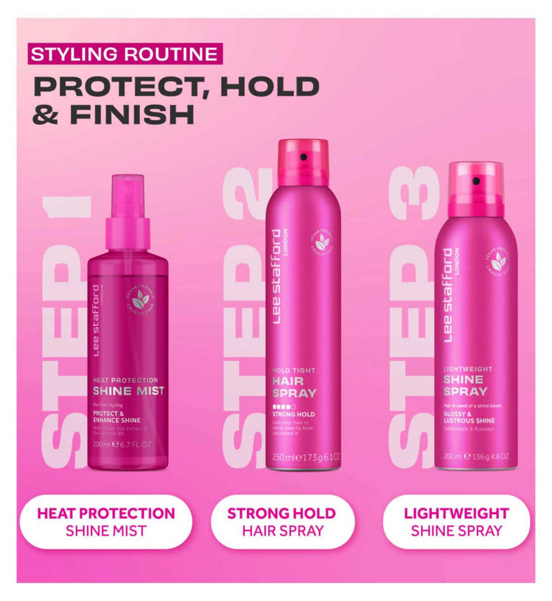 Lee Stafford Hold Tight styling hairspray 250ml, imported from the UK