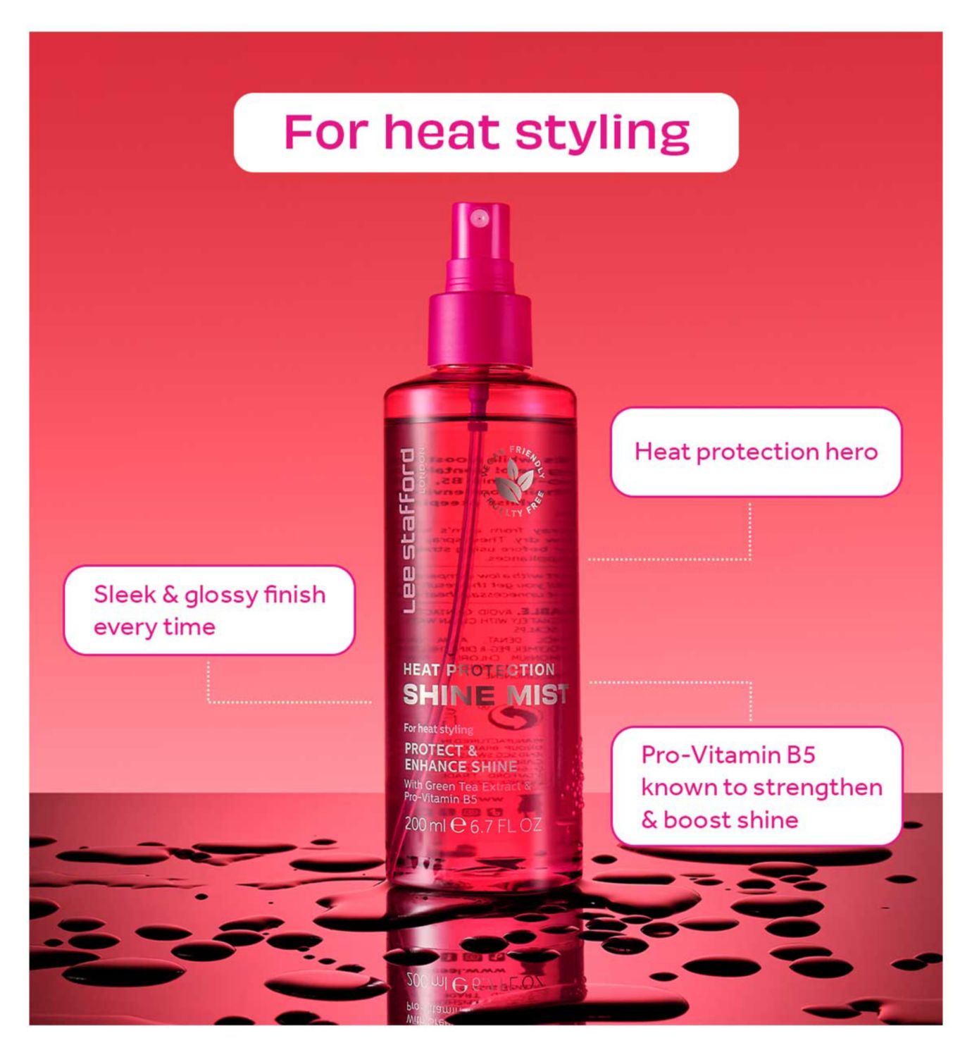 Lee Stafford Heat Protection Shine Mist 200ml, UK version