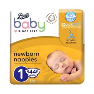 Boots Baby Nappies New Born 44s - British product