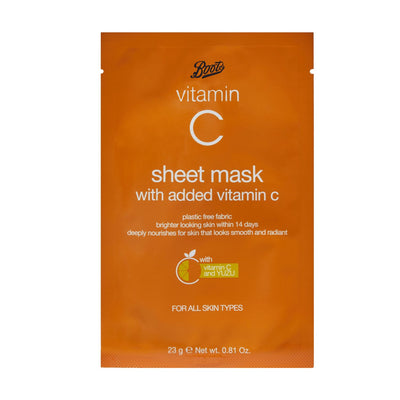 Boots C-vitamin ansiktsmaske med yuzu-ekstrakt ansiktsbehandling