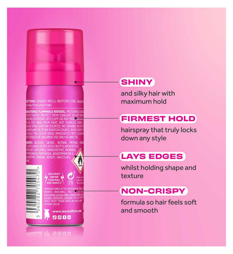 Lee Stafford Hold Tight Hairspray 50ml, imported from the UK
