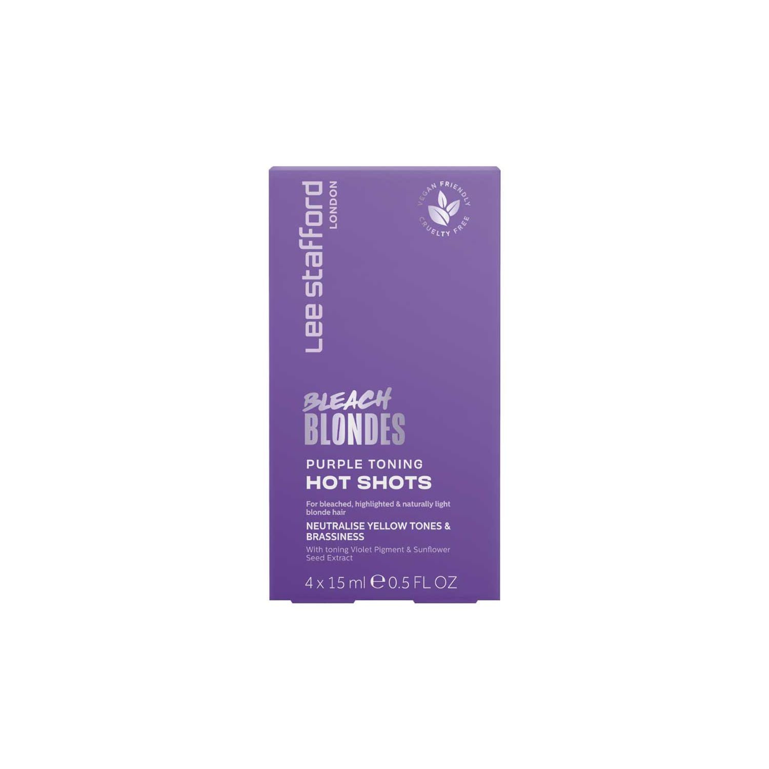 Lee Stafford purple toning hot shots 4x15ml (British brand)