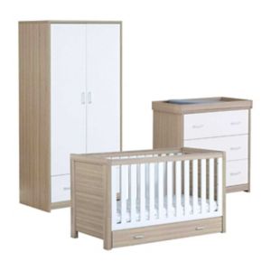Babymore 3 Pieces Room Set Oak White - British product