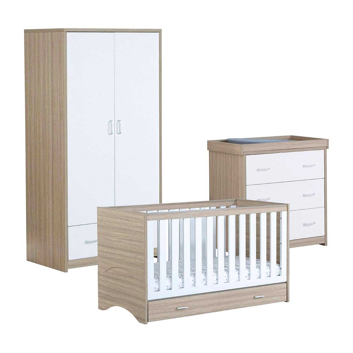 Babymore Veni 3 Pieces Room Set - Oak White GOODS Boots   