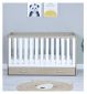 Babymore Veni cot bed oak white nursery furniture - British product