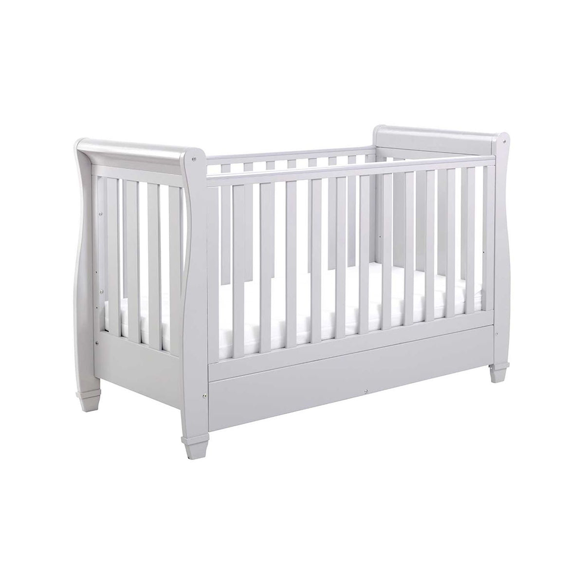 Babymore Eva Sleigh Cot Bed Dropside Grey - British product