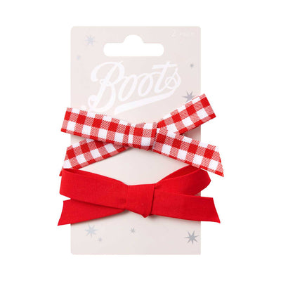 Barrette à Cheveux à Pois Vichy Rouge et Blanc pour Enfants Boots