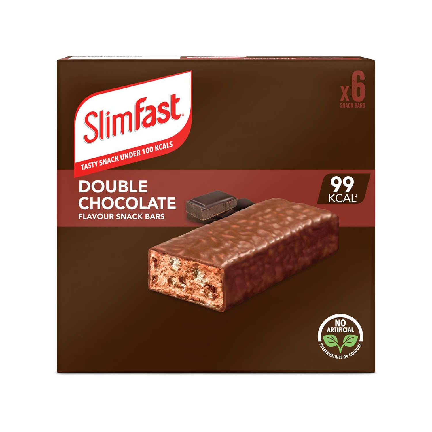 SlimFast snack bar Double Chocolate 6 x 25g, imported from the UK