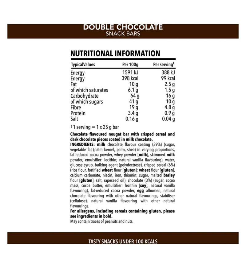 SlimFast snack bar Double Chocolate 6 x 25g, imported from the UK