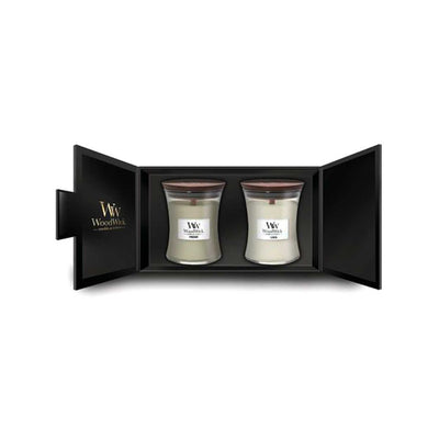 Boots WoodWick Fireside & Linen Medium Hourglass Candles Gift Set- Buy online at McGrocer