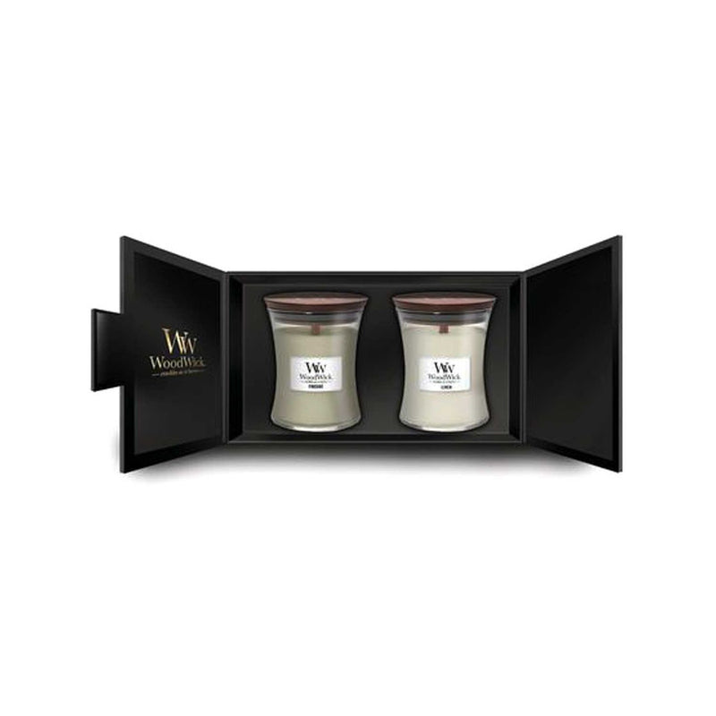 WoodWick medium hourglass candle gift set - British product