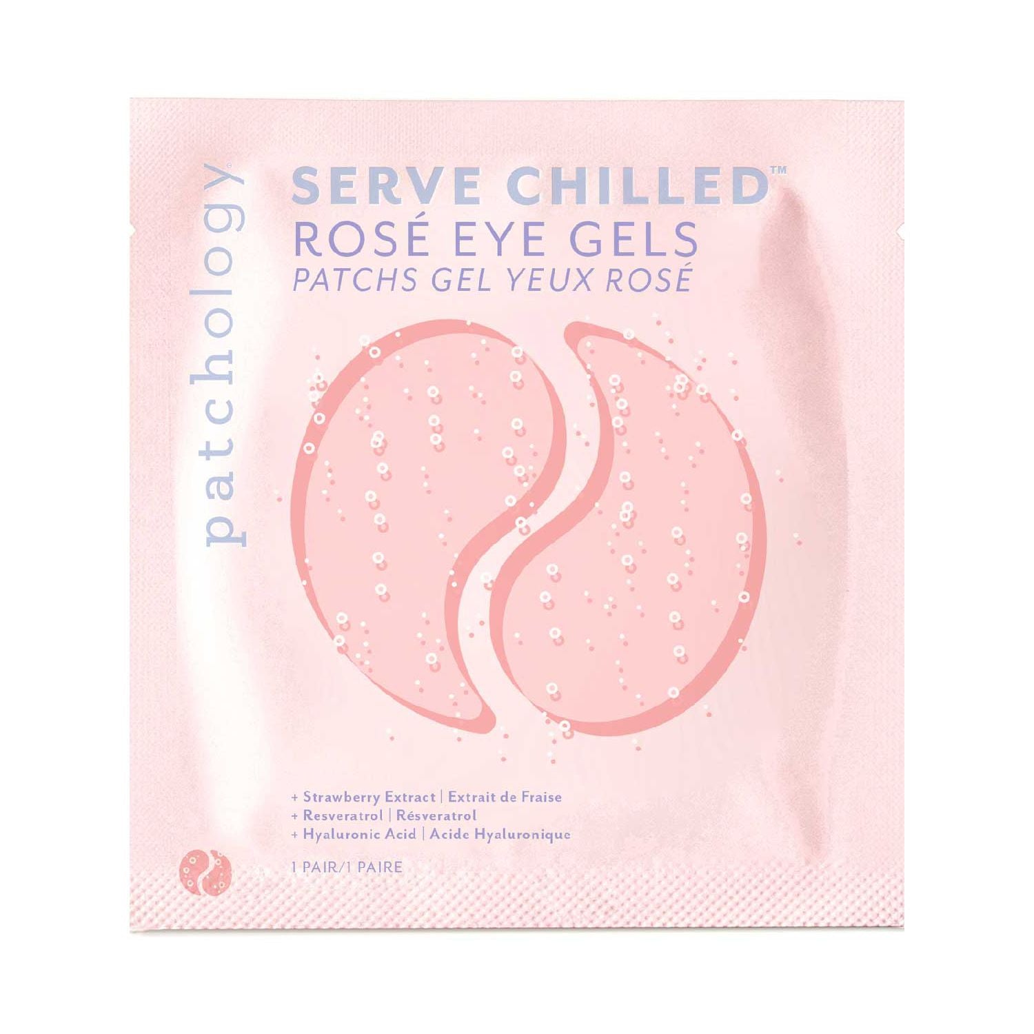 Patchology eye gel rosé single, imported from the UK