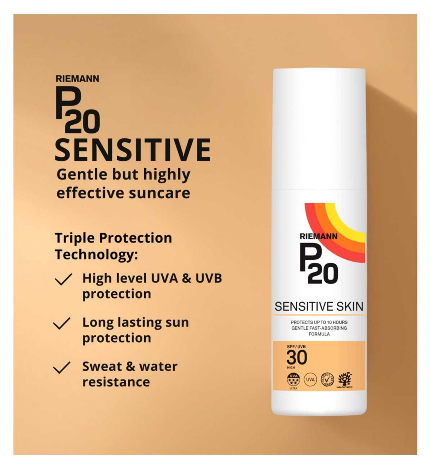 Riemann P20 sun cream SPF30 sensitive 100ml, imported from the UK