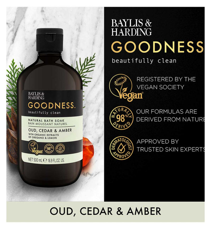 Baylis & Harding Bath Soak Oud Cedar Amber 500ml - British product