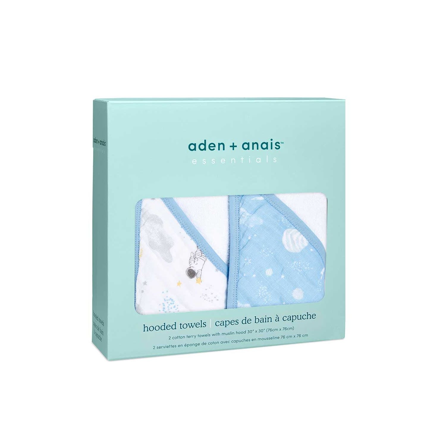 aden + anais hooded towel space explorers 2 pack, UK version