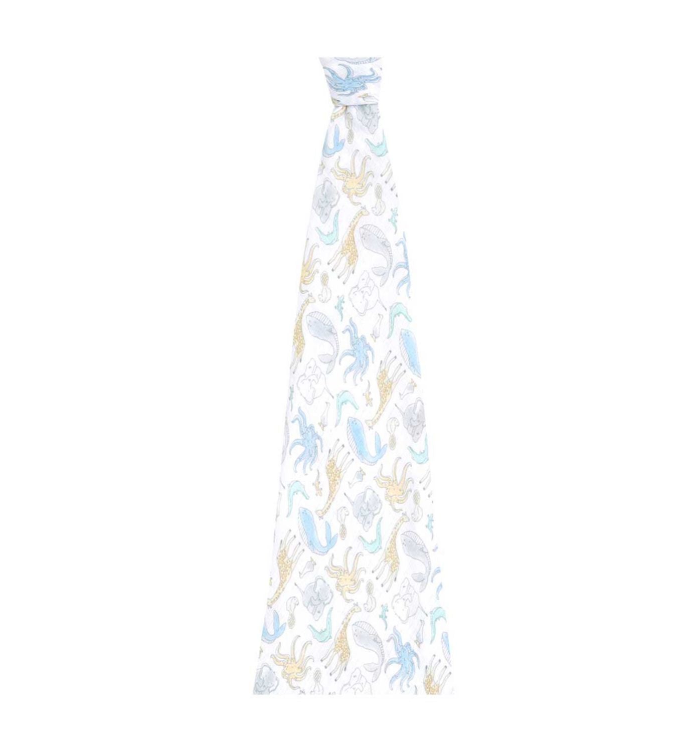 Aden and Anais cotton muslin swaddle blanket Natural History, imported from the UK