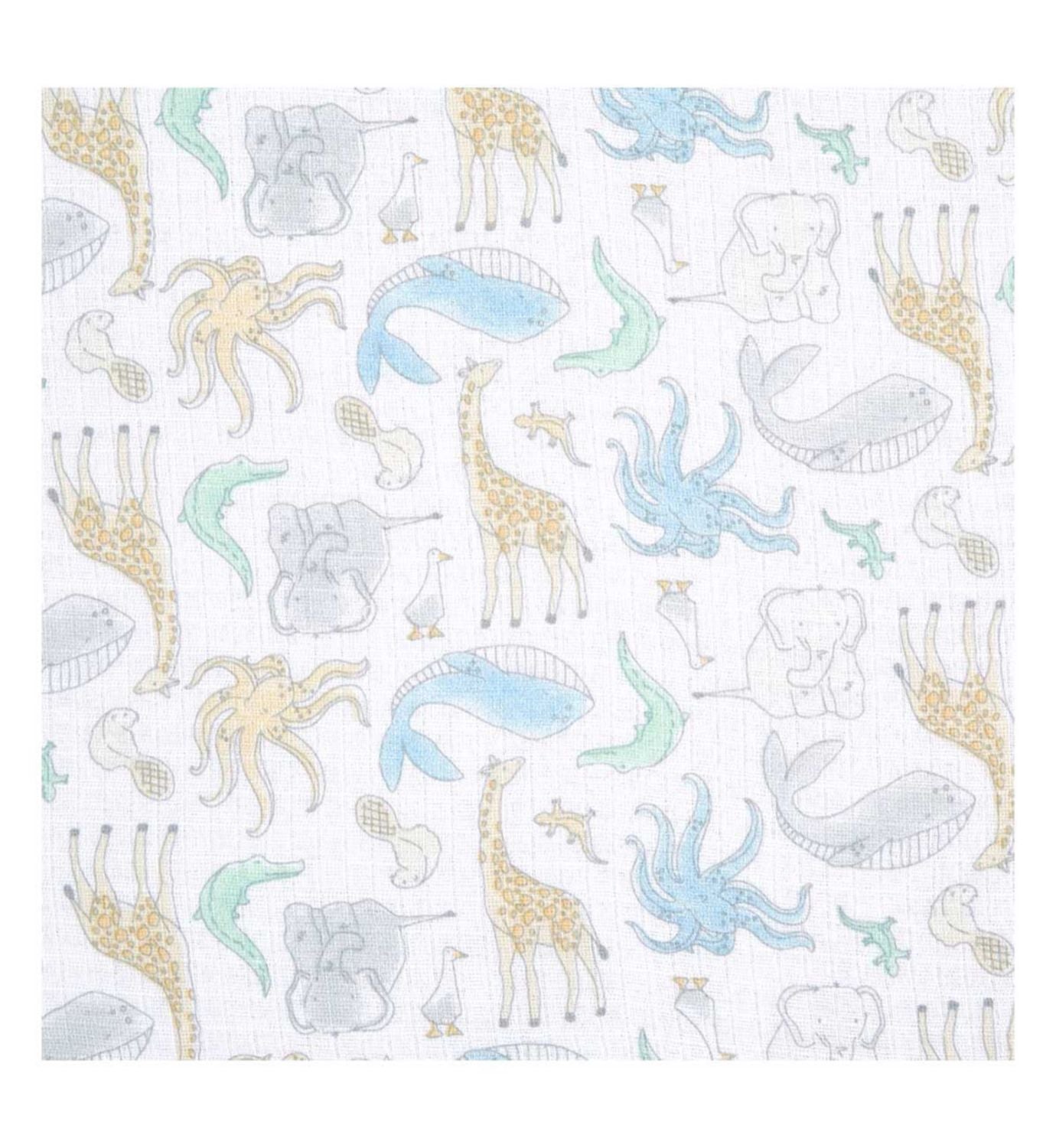 Aden and Anais cotton muslin swaddle blanket Natural History, imported from the UK