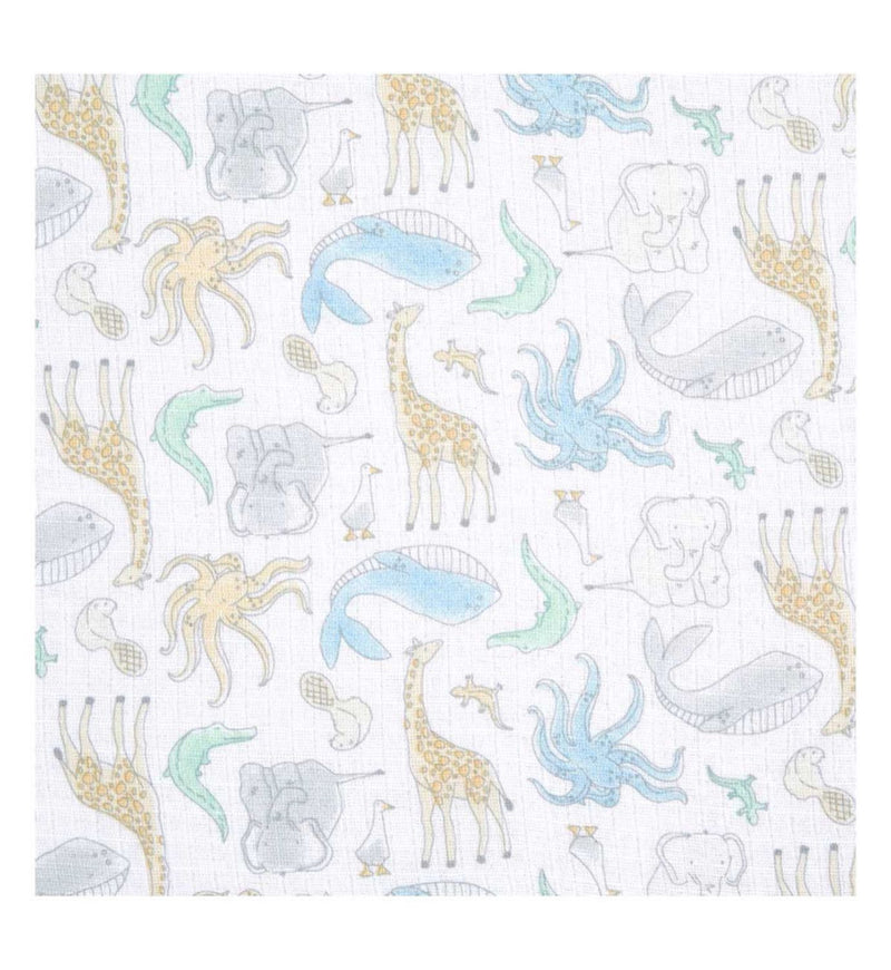Aden and Anais cotton muslin swaddle blanket Natural History, imported from the UK