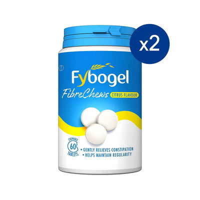 Boots Fybogel Fibre Chews Citrus Flavour Chewable Fibre Tablets, 60s (Pack of 2)- Buy online at McGrocer