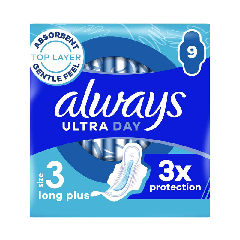 Always sanitary towels Long Plus Size 3 9 pads, UK version