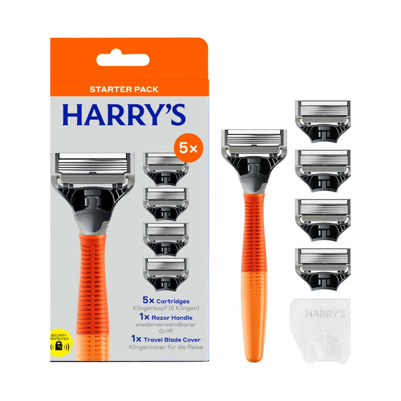 Harry's men's razor with 5 blades orange, UK version
