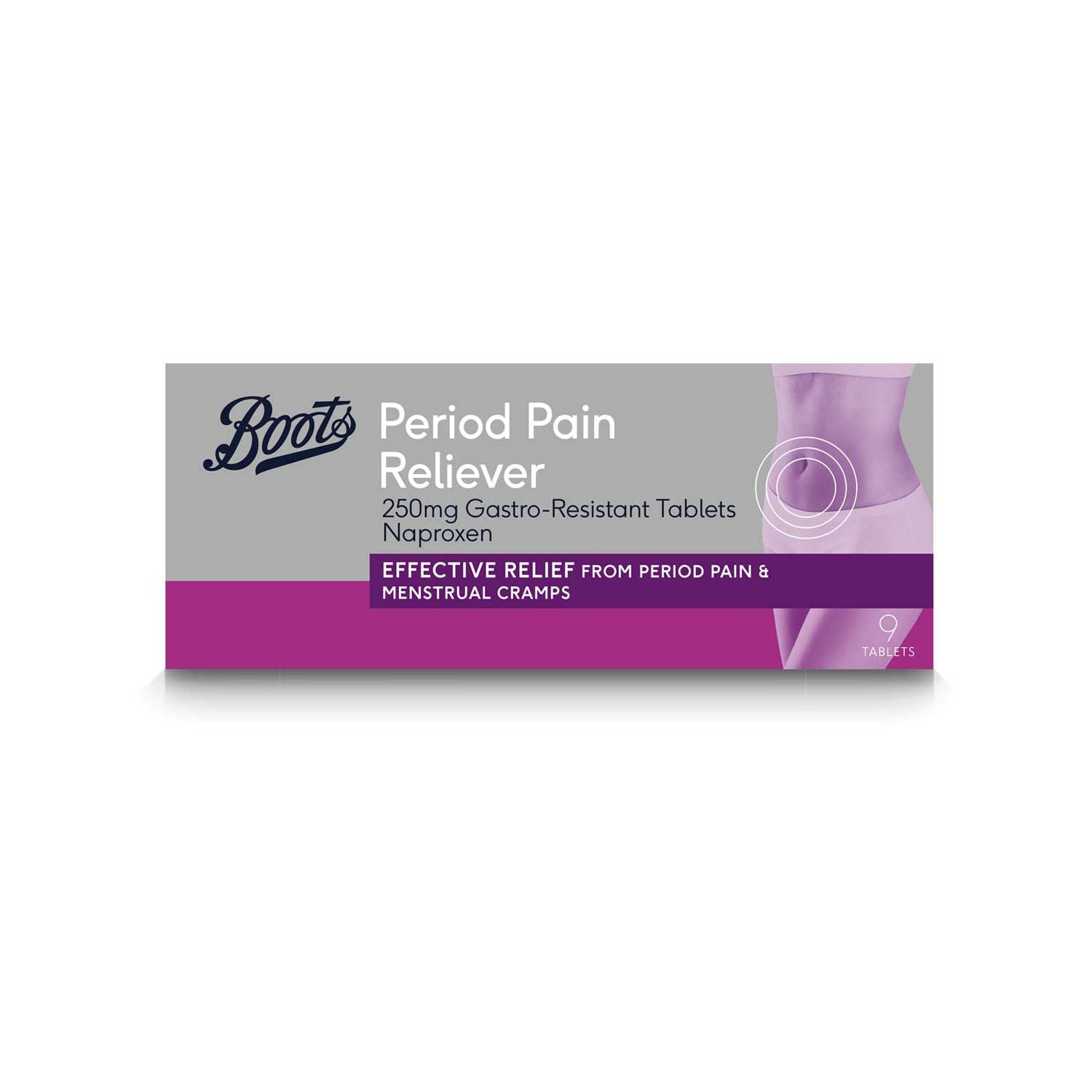 Boots period pain reliever gastro-resistant tablets 9 count - British product