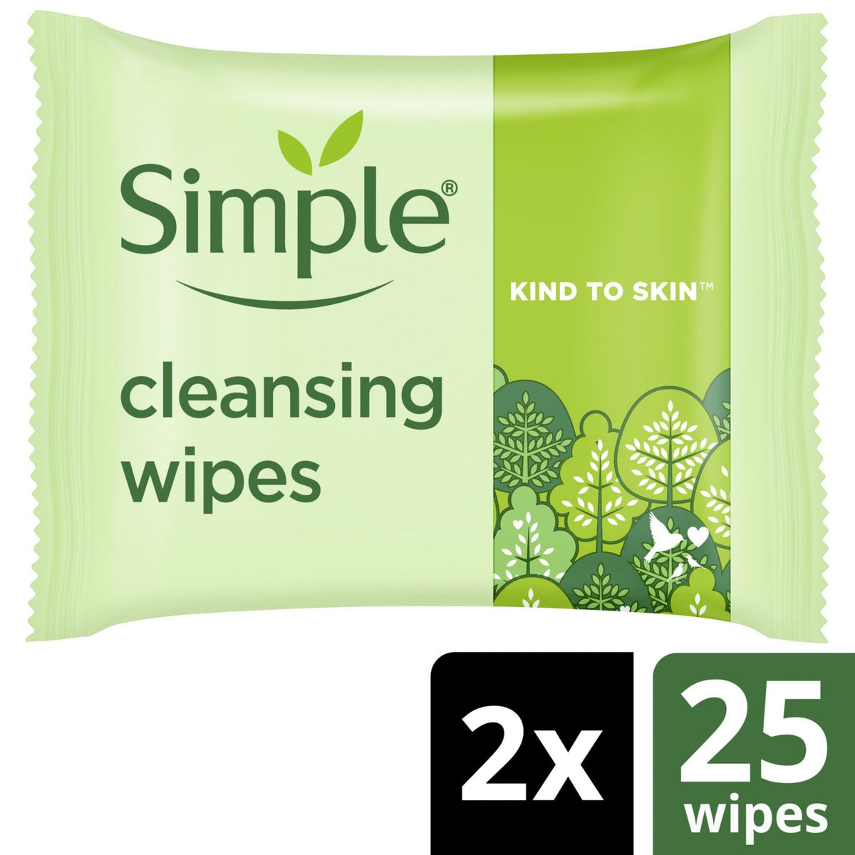 Simple biodegradable cleansing wipes 50pc (British brand)