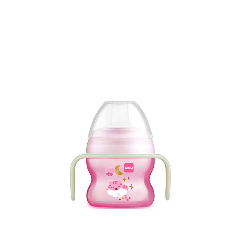 MAM starter cup pink glow handles 150ml, imported from the UK