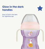 MAM pink baby cup with glow handles and soft spout 270ml, UK version