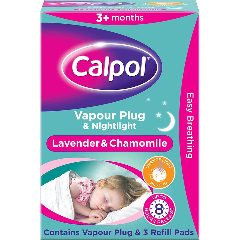 Calpol Vapour Plug & Nightlight Lavender Chamomile 3 Refill Pads - British product