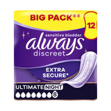 Always Discreet incontinence pads ultimate night 12 count, UK version