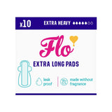 Flo bamboo extra long period pads 10 pack (British brand)