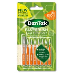 Boots DenTek ECO Easy Brush Tannmellomromsbørste Mint Fluorid ISO1 0,45 mm 8-pakning - Kjøp online hos McGrocer