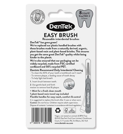 Boots DenTek ECO Easy Brush Mellomromsbørster Mynte Fluor ISO2 8 pakke - Kjøp online hos McGrocer
