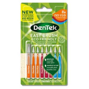 DenTek Easy Brush Eco Friendly Plant-Based Interdental Brushes 8 Pack - British product