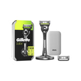 GilletteLabs exfoliating bar razor handle with blades and stand, UK version