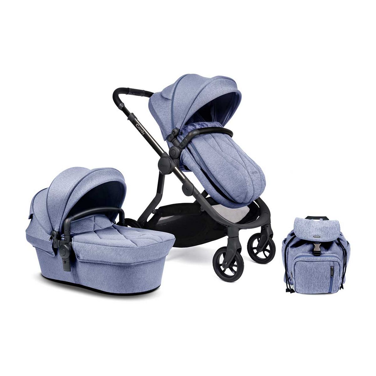 iCandy Orange 3 Pushchair Mist Blue Marl Phantom Single GOODS Boots   