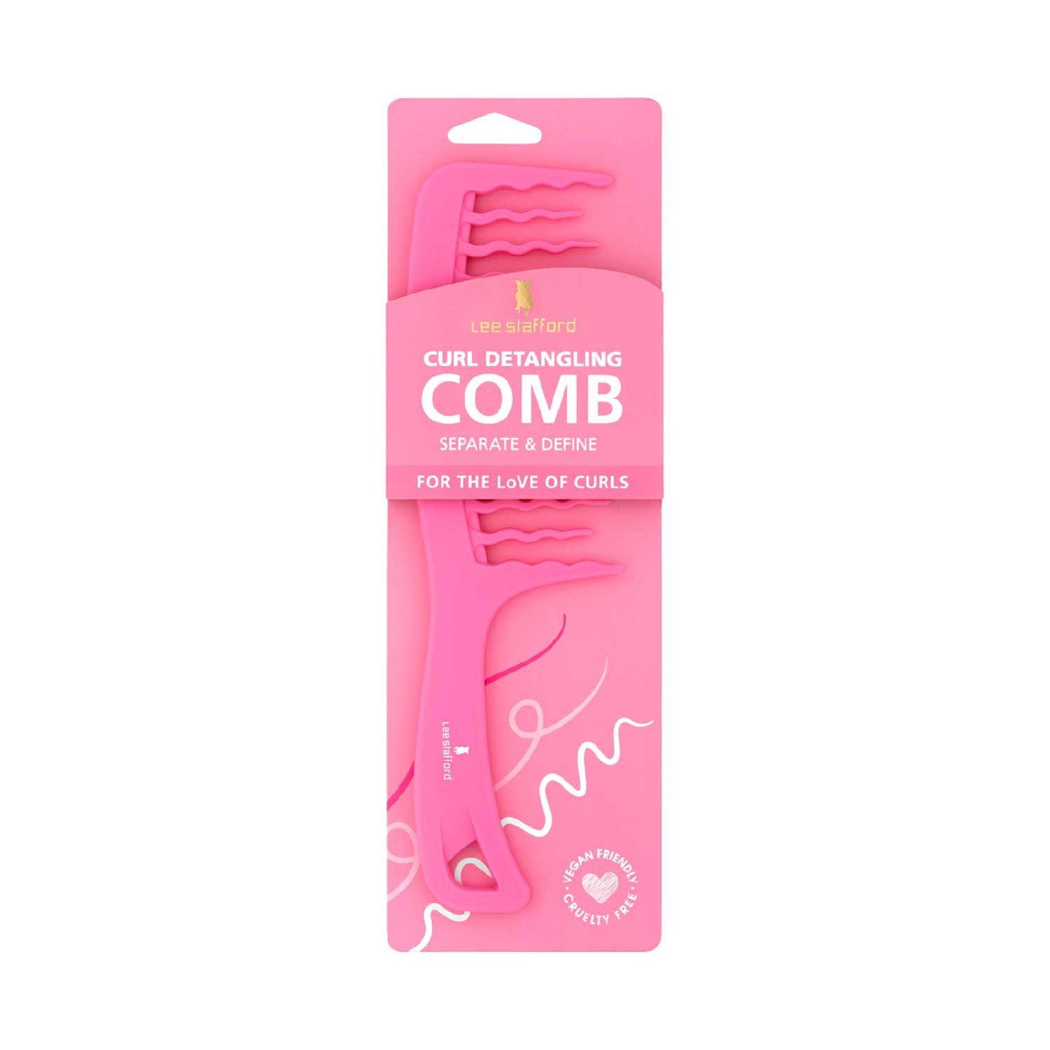 Lee Stafford curls detangling comb for hair, UK version
