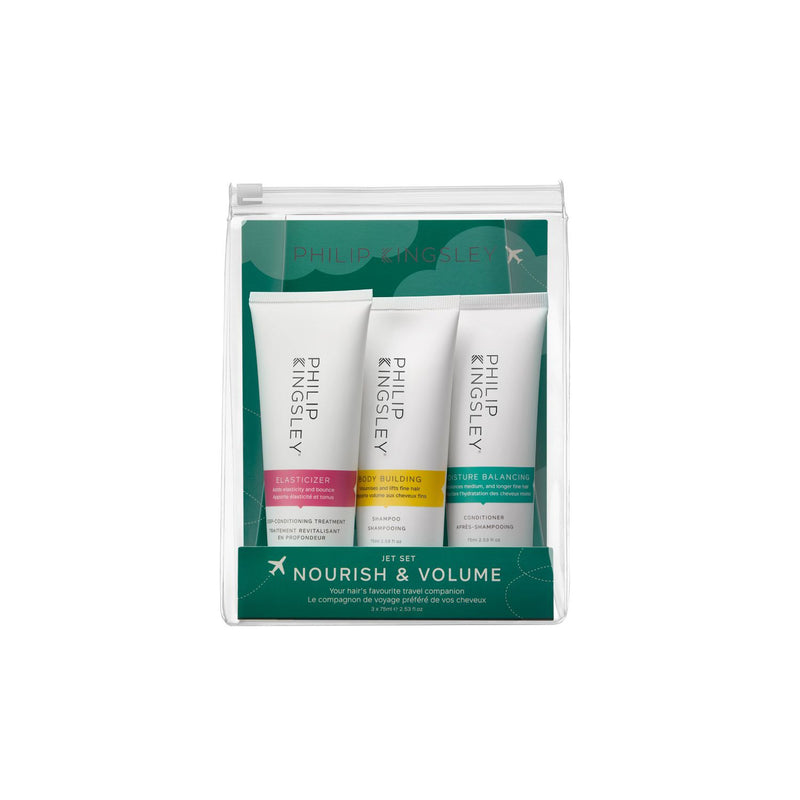 Philip Kingsley Nourish & Volume hair care travel set, imported from the UK
