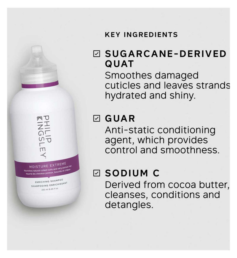 Philip Kingsley Moisture Extreme Shampoo 250ml, imported from the UK