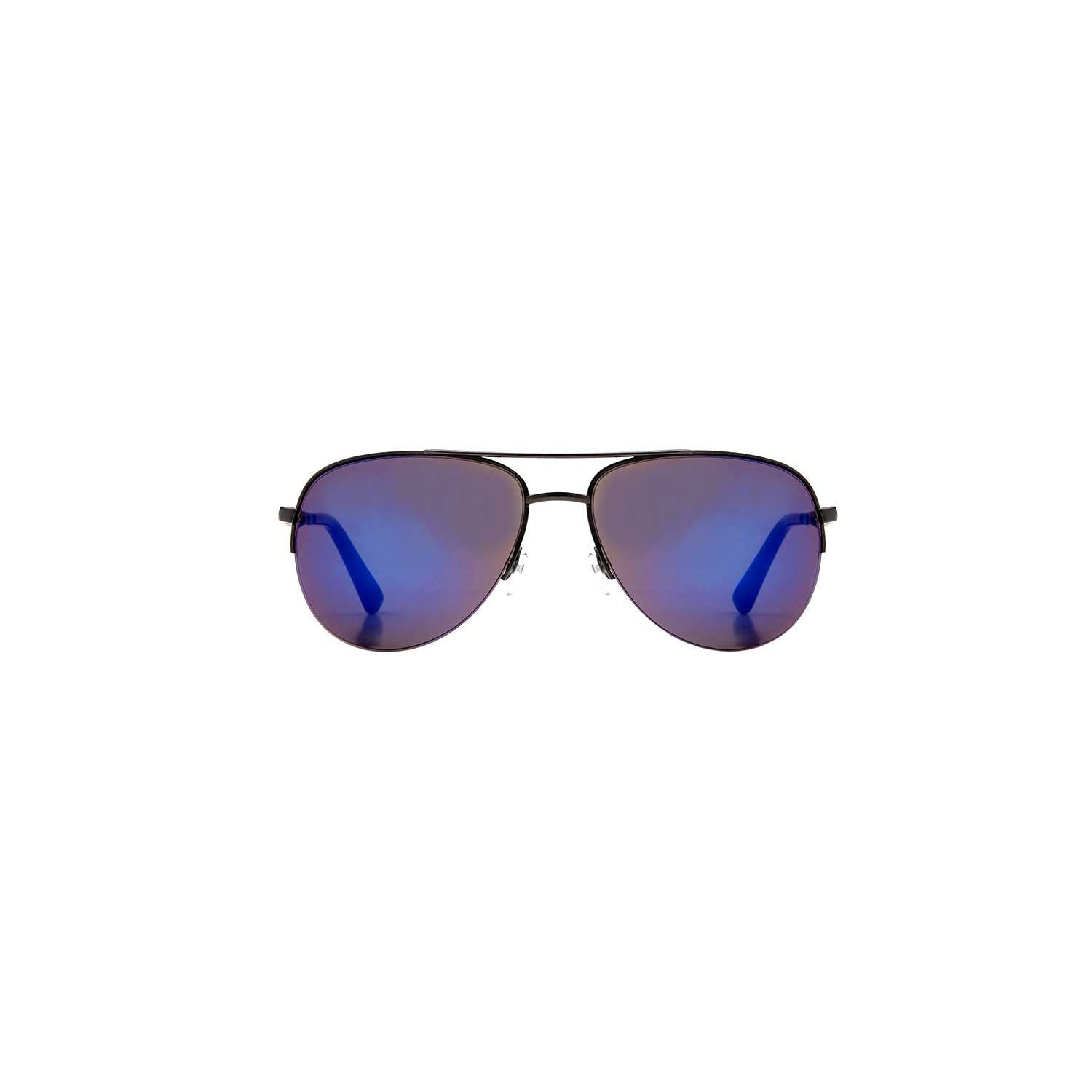 Boots men's sunglasses gunmetal pilot frame blue mirror lenses British product