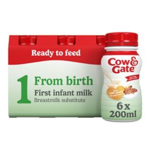 Cow & Gate First Infant Milk Ready To Feed 6 x 200ml
