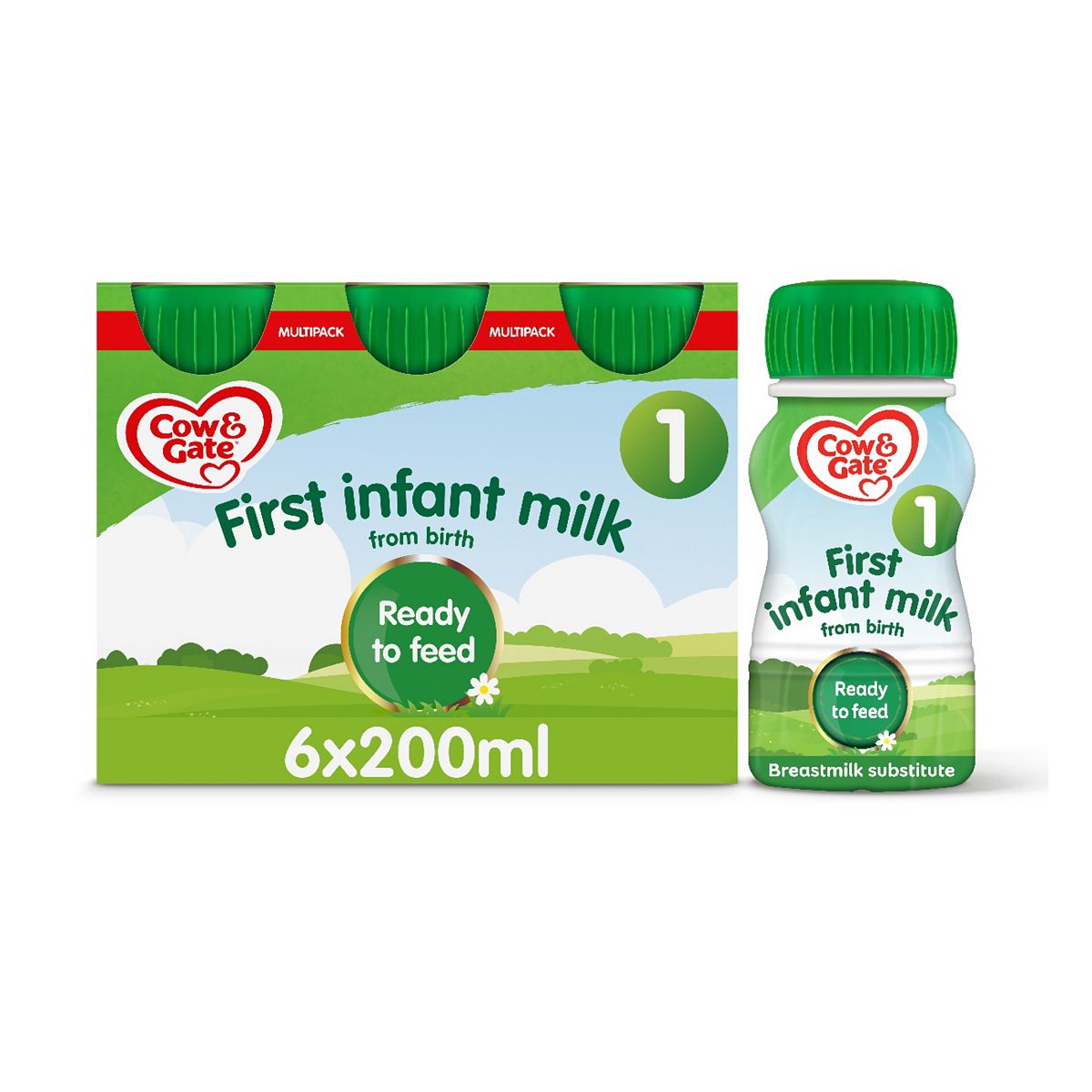 Cow & Gate First Infant Milk 6 x 200ml