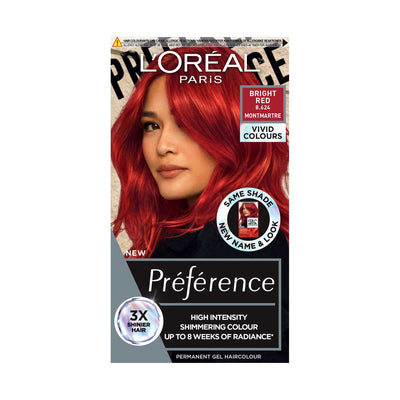 Boots L'Oreal Paris Preference Vivids Permanent Hair Dye, Intense Luminous Colour, Bright Red- Buy online at McGrocer