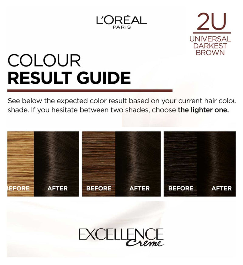 L'Oreal Paris Excellence Nudes 2U Darkest Brown hair dye - British product