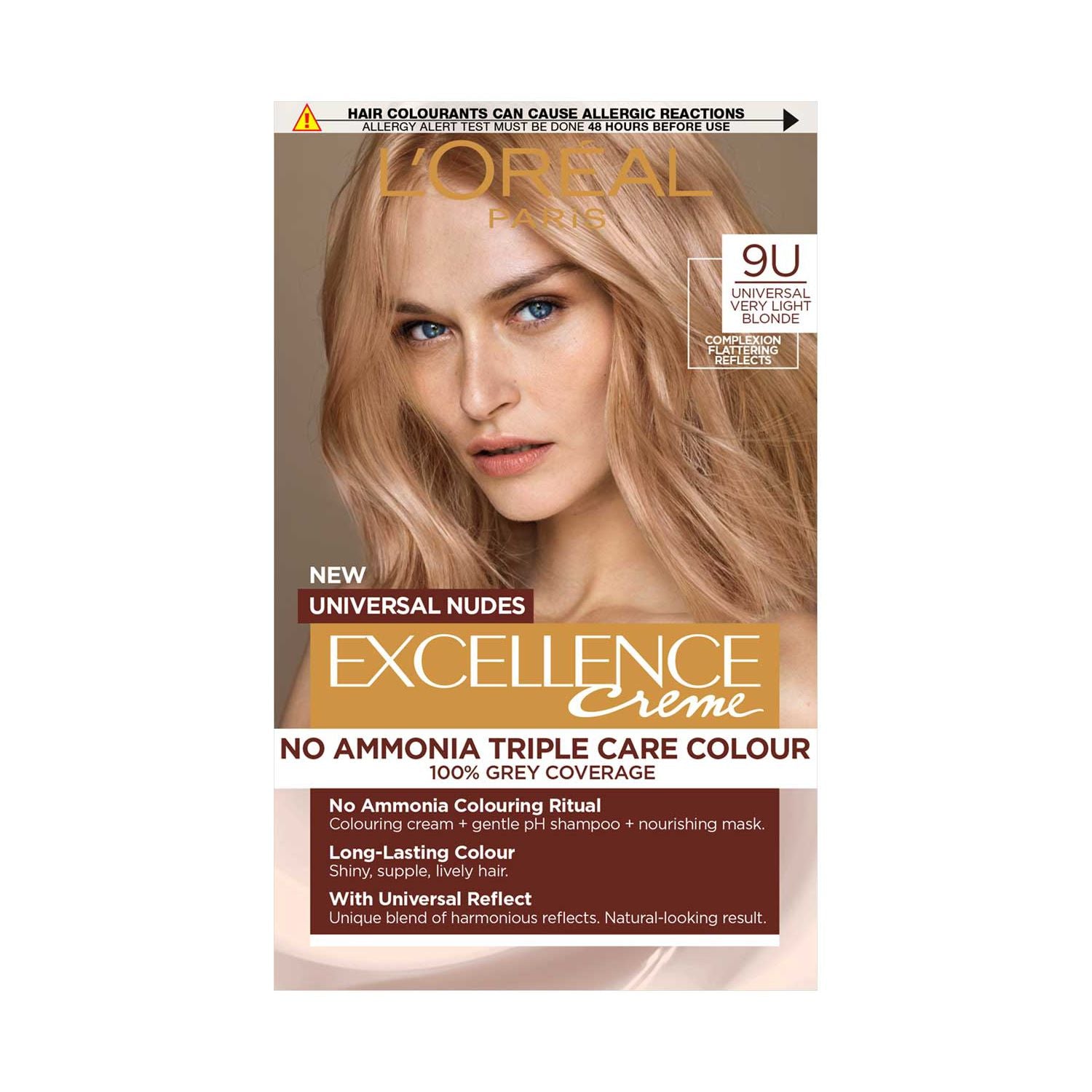 L'Oreal Paris Excellence Nudes 9U Very Light Blonde hair dye, UK version