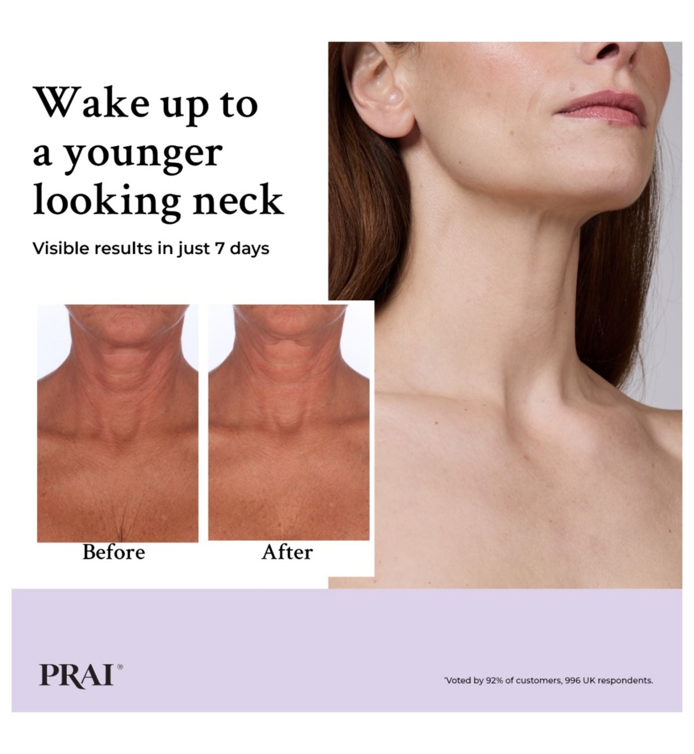 PRAI Beauty Ageless Throat & Decolletage Night Crème 50ml, imported from the UK